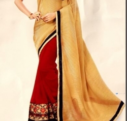 Designer Red & Gold Saree Price in Srilanka